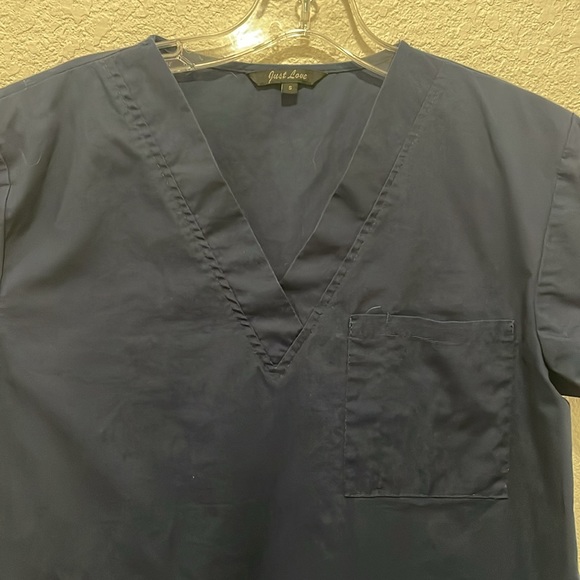Just Love Scrub Top size small navy blue - Picture 3 of 5